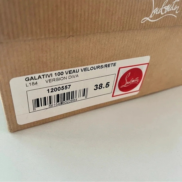 Christian Louboutin Galaviti 100 pink mesh suede heels 38.5 - Picture 13 of 14